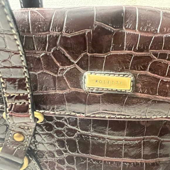 Rosetti Bonus Time Dark Brown Croc-Embossed handbag purse New - Picture 9 of 16